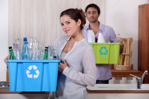 Professional waste clearance team handling construction debris