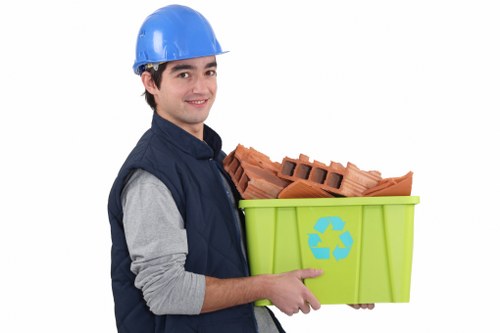 Various types of construction waste ready for clearance