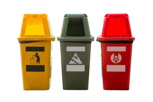 Enclosed and lockable skip on a residential property